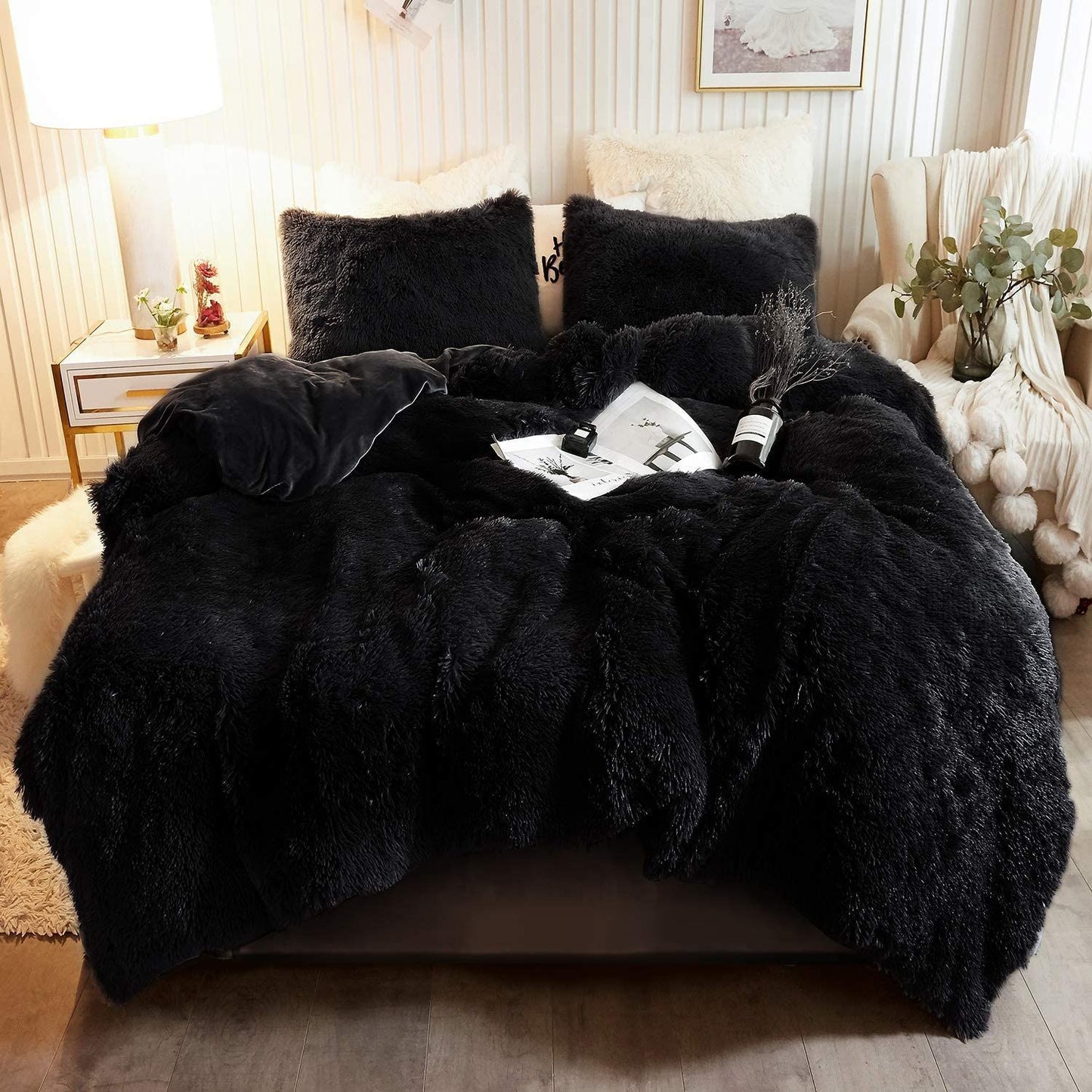 Plush winter quilt cover three-piece and four-piece bedding set